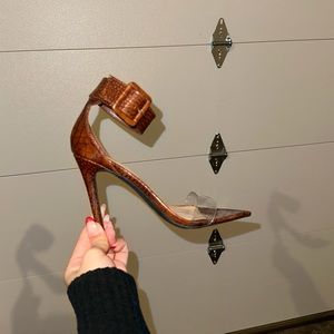 Brown Croc Pattern Heels size 7